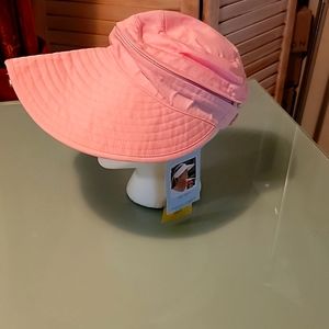 New Pink sun visor hat with zipper